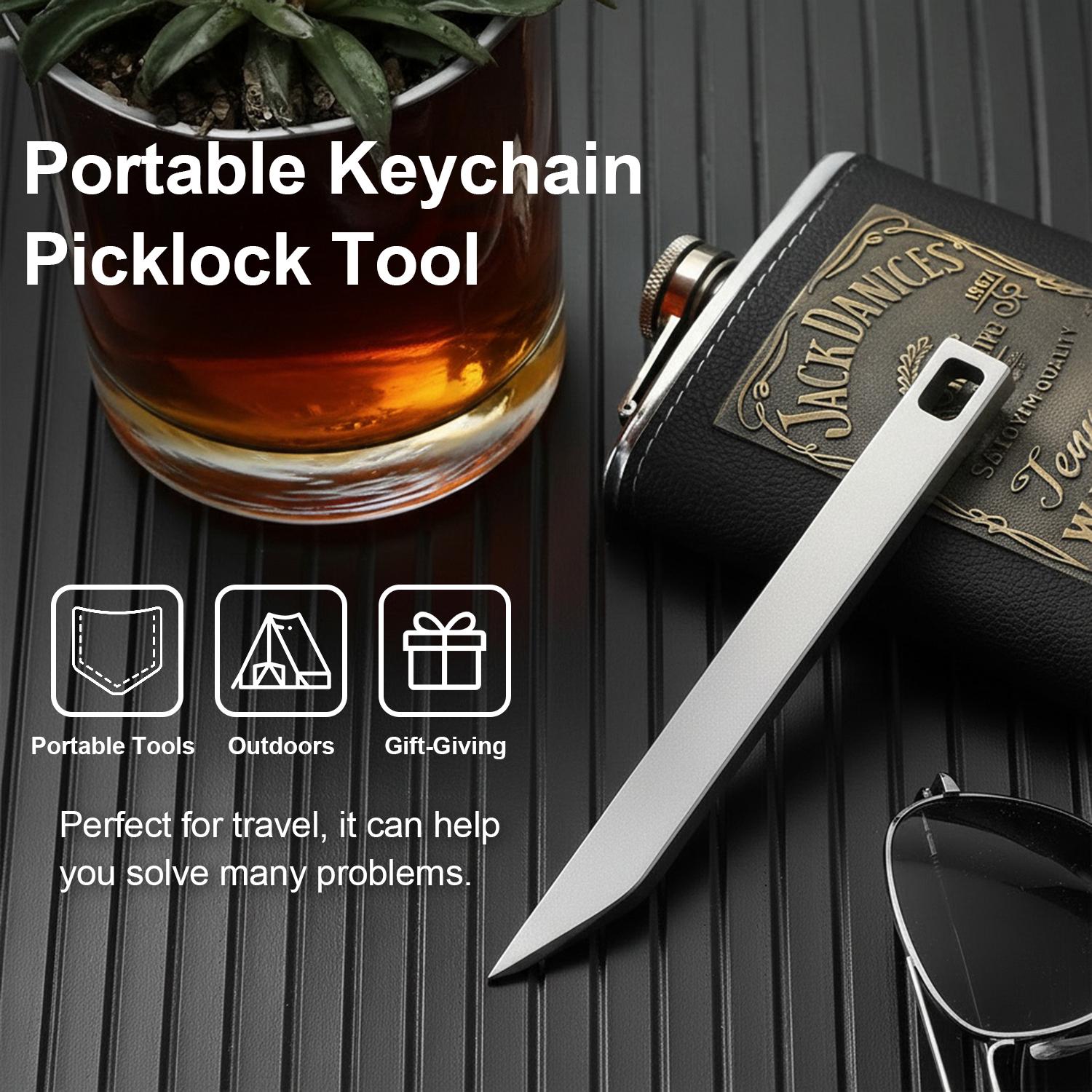 VAYWET The Mighty Bar - Super Strong Stainless Steel Keychain Pry Bar for Everyday Tasks EDC Prybar Heavy Duty EDC Keychain Pry Bar Tool (No ring) Portable Household Multifunctional, Small Keychain Accessories