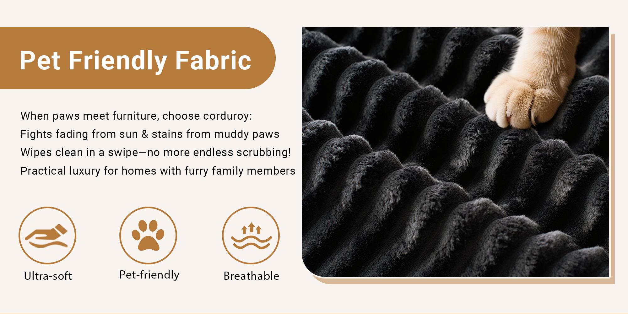 HOOOWOOO Modern 75" Oversized Double Chaise Lounge Upholstered Boneless Cloud Stupendous Chair Sofa Bed Deep Seat 【2 packages Delivery】Foam Couch for Living Room Bedroom No Assembly Required