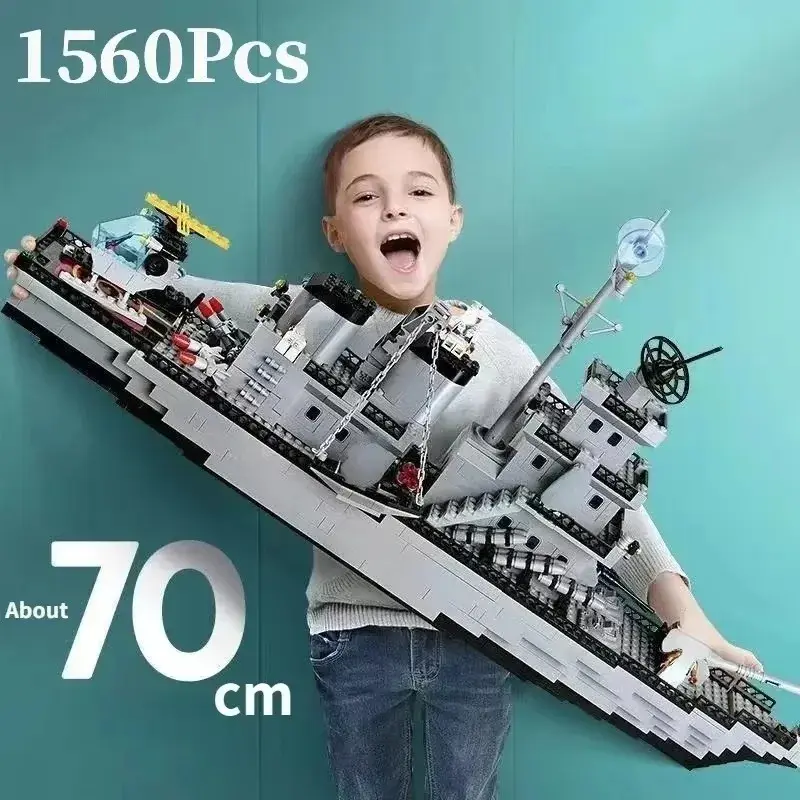 Large size 1560PCS Navy war ship Army ship model warship 6 in 1 multi-shape Building Blocks Construction Set for Boys Bricks Toy