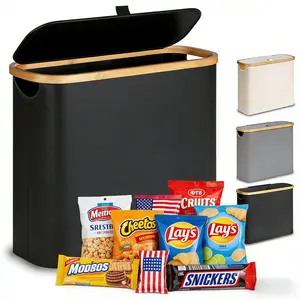 Snack Storage Basket, Large Capacity, with Lid, Freestanding Organizer for Kitchen, Holds Chips, Packaged Snacks & More