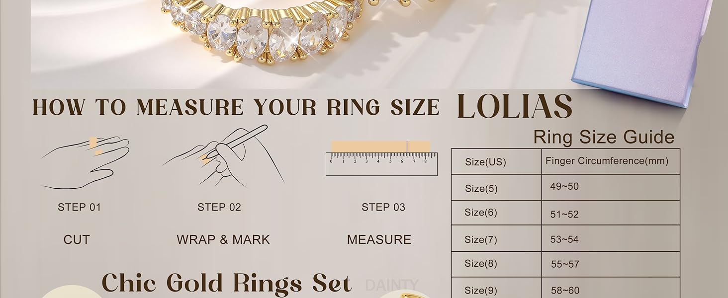 LOLIAS 14K Gold Plated Stackable Rings for Women Non Tarnish - Dainty Cubic Zirconia Wedding Bands Ring Set Minimalist Trendy Statement Engagement Promise Thumb Rings Stacking Size 5-10 LOLIAS 14K Gold Plated Stackable Rings for Women Non Tarnish - Dainty Cubic Zirconia Wedding Bands Ring Set Minimalist Trendy Statement Engagement Promise Thumb Rings Stacking Size 5-10