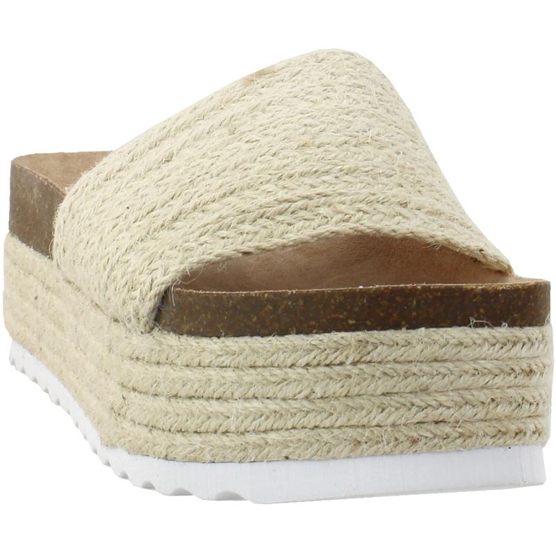 Dirty Laundry Womens Palm Desert Espadrille Platform Casual Sandals Casual Low Heel 1-2" - Beige