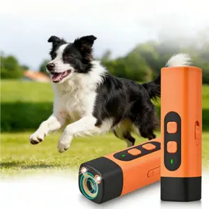 Ultrasonic Anti Barking Device with LED Flashlight – Rechargeable 30ft Range Dog Bark Deterrent, Portable Training Silencer for Indoor & Outdoor Use