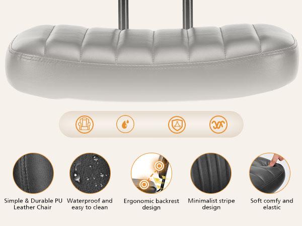 Height Adjustable 360° Swivel Computer Chair, Armless Office Chair, Home Office Low Back Dresser Lumbar Support, Armless, Suitable for Narrow Spaces