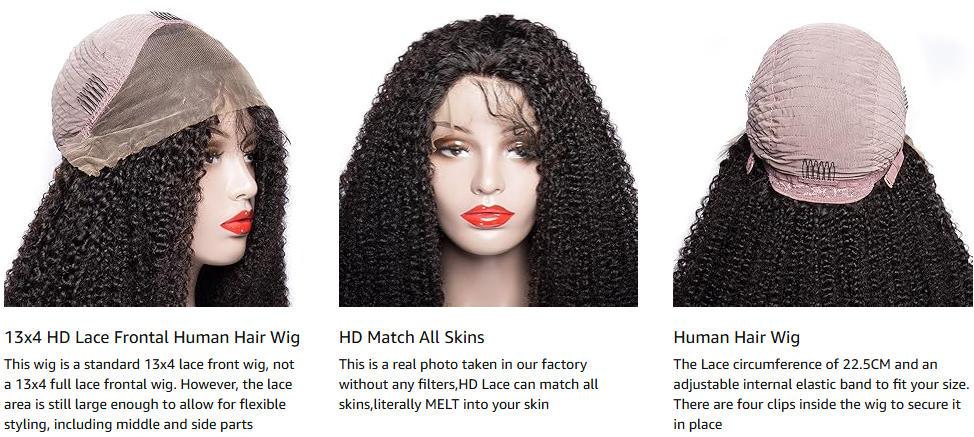 【Lemoda Outlets Deals】Lemoda 13x4 Burmese Kinky Curly Lace Front Human Hair Wigs Outlets Sale 210 Density Deep Curly 13x4 HD Transparent Lace Frontal Wigs For Women Pre Plucked