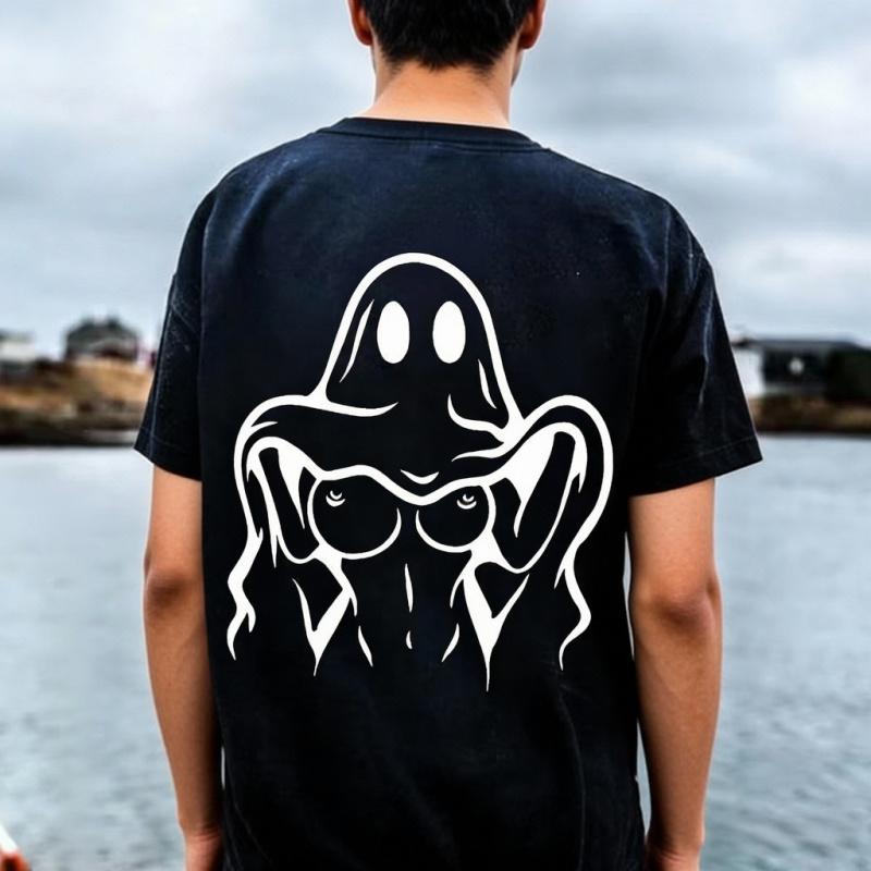 Naughty Ghost with Sexy Boobs Graphic Print Hoodie