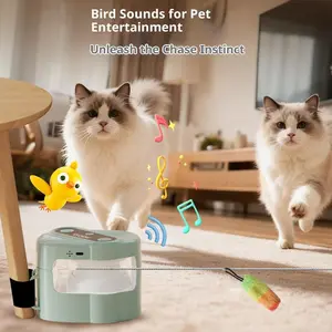 Interactive Cat Feather Mouse Toy, Automatic/mechanical Control DIY Running Machine, Perfect for Bored Kitties & Puppies Playtime