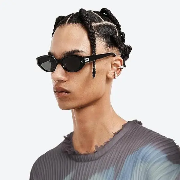 Women's Vintage 90s Oval Frame Polarized Sunglasses - UV400 Anti-Glare, Outdoor Sports Eyewear for Driving, Cycling