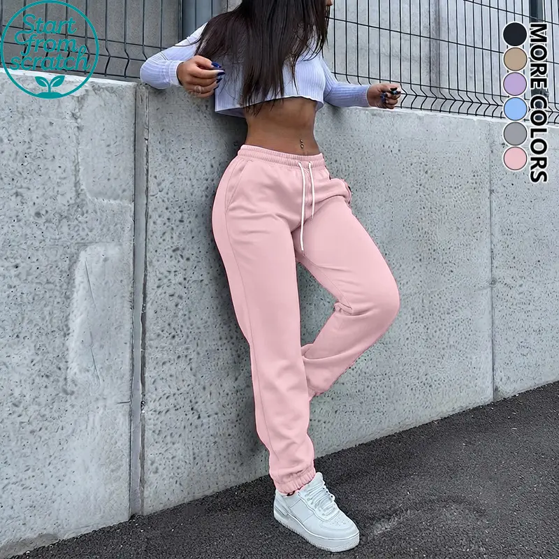 Women’s fashion casual trendy solid-color lightweight breathable jogger pants, available in multiple colors, drawstring waist, suitable for sports, streetwear, everyday wear, etc.