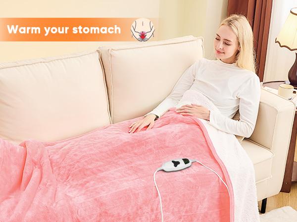 Greenoak Heated Blanket Electric Throw 50"X60", Heating Blanket with 10 Heat Levels 8 Hours Auto-Off,Fleece Soft Christmas Blanket,Gifts for Grandma Seniors Mom