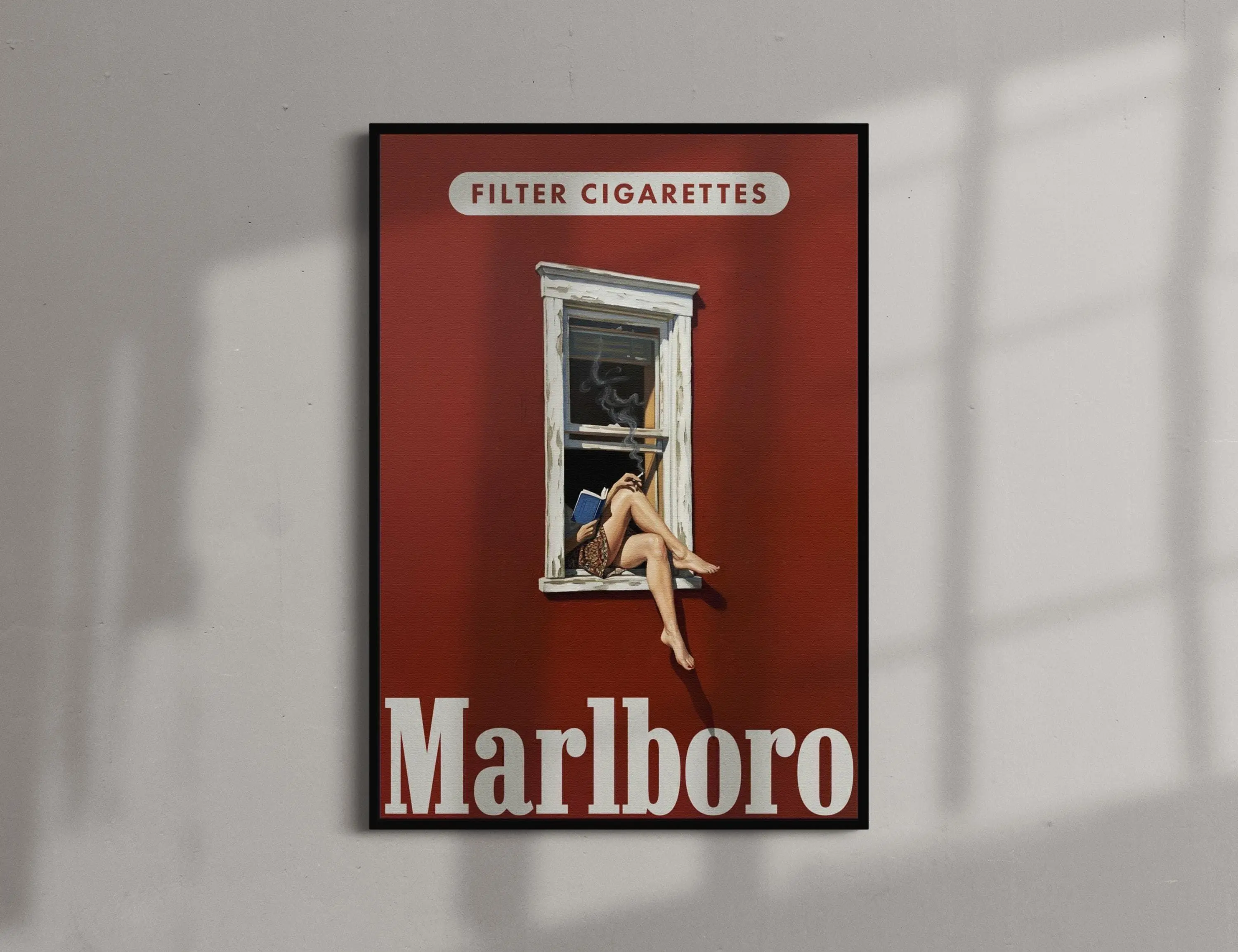 Marlboro Poster Minimalist Digital Wall Art Vintage Home Decor Book Lover  Gift Cigarette Poster (Unframed)