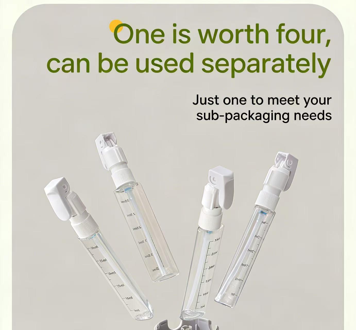 4-in-1 Travel Dispenser Bottle, Leak-ProofRefillable Silicone Squeeze Container withLock, Compact and Lightweight ToiletryOrganizer, Easy to Carry, Ideal for BusinessTrips, Vacations, and Frequent Travelers