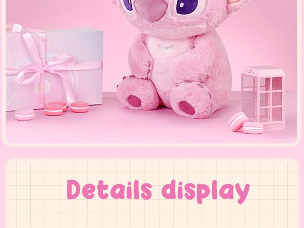 [Valentine's Day] Disney Series Angel&StitchPlush Doll – Angel No.18 Sitting Figure, Cute Collectible Soft Toy Kawaii Stuffed Animal Decor Ideal Birthday Present Valentien Gift for Girlfriends Couples