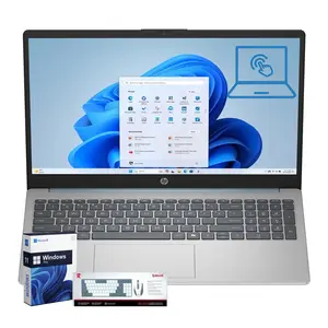 HP 15.6" FHD Intel i3-N305,16GB RAM/256GB SSD,Touchscreen,15-FD0131WM,Win11 Pro,Silver,Bundle Accessories Kit