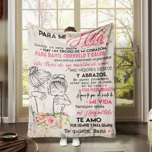 Easter gift from mom to daughter-Print Thickened Flannel Blanket with Classic Floral Pattern, Birthday gift from mama to gaughter, Valentine's Day gift, graduation gift，Stylish Decorative Blanket for Home & Office,Personalized Flannel Blanket #TOP PICKS