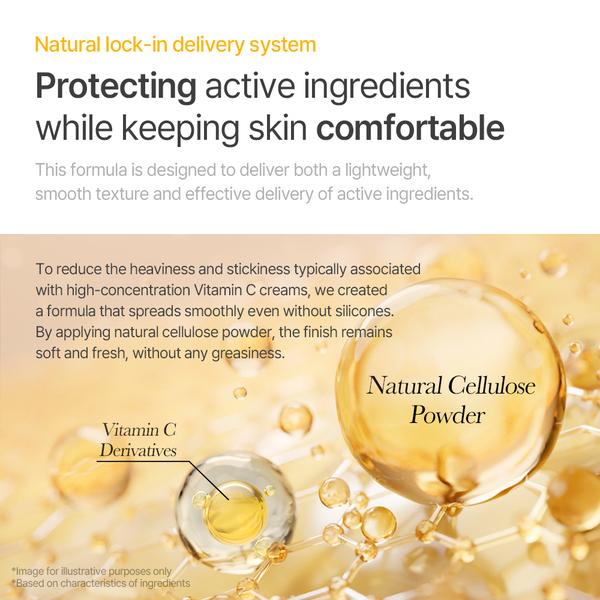 [NEW] Vitamin C Cream 1.01 Fl. Oz. / 30ml Lightweight Radiance Non-Sticky Low-Irritation Cream for Sensitive skin Korean Glass Skin Care