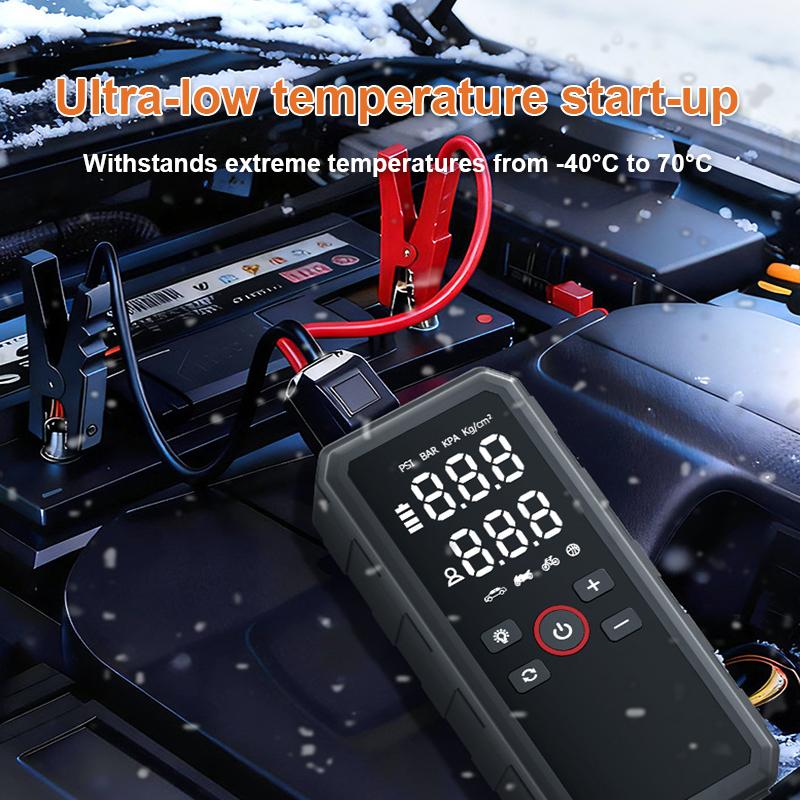 6000mAh Portable Car Jump Starter Air Compressor Wireless USB C Rechargeable with Power Bank LED Light 3 Lighting Modes Compact Lightweight Quick Inflation Tool for Cars Motorcycles Bikes Phones Home Road Trip Emergency Use 6000mAh Portable Car Jump Starter Air Compressor Wireless USB C Rechargeable with Power Bank LED Light 3 Lighting Modes Compact Lightweight Quick Inflation Tool for Cars Motorcycles Bikes Phones Home Road Trip Emergency Use