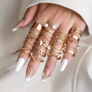 18PCS Stacking Ring Set – Vintage Boho Adjustable Knuckle Rings