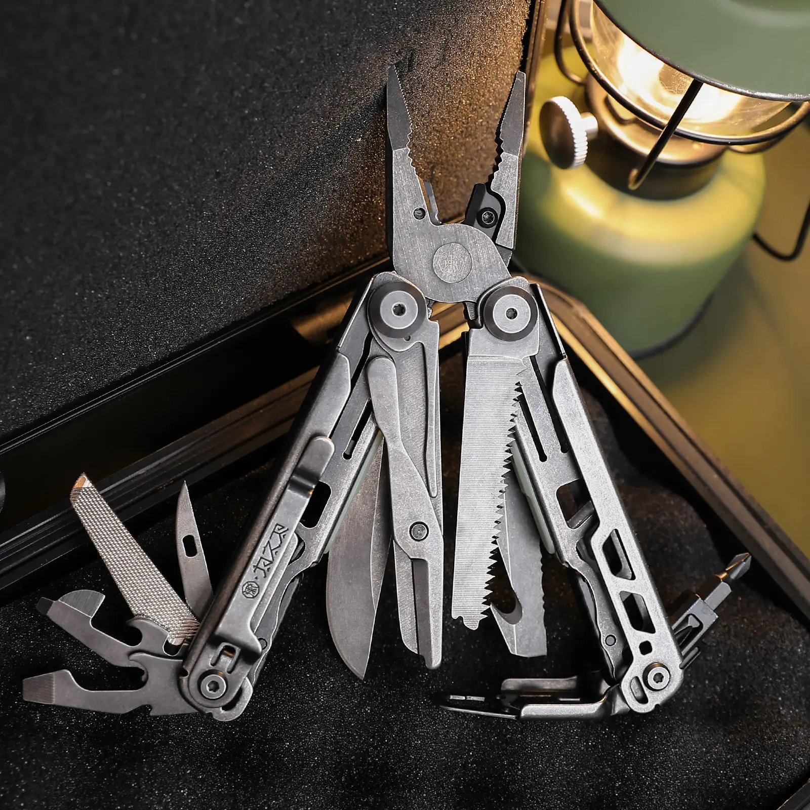 WESVE MT-05 25-in-1 Folding Pliers EDC Multitool Set - 420 Steel Body Resists Daily Wear, VG10 Steel Cutter, 440A Scissors, 14 Screwdriver Bits, Saw+File+Whistle, Can Opener, Wire Stripper, Sharpening Stone - Outdoor Survival, DIY Maintenance Gift for Men