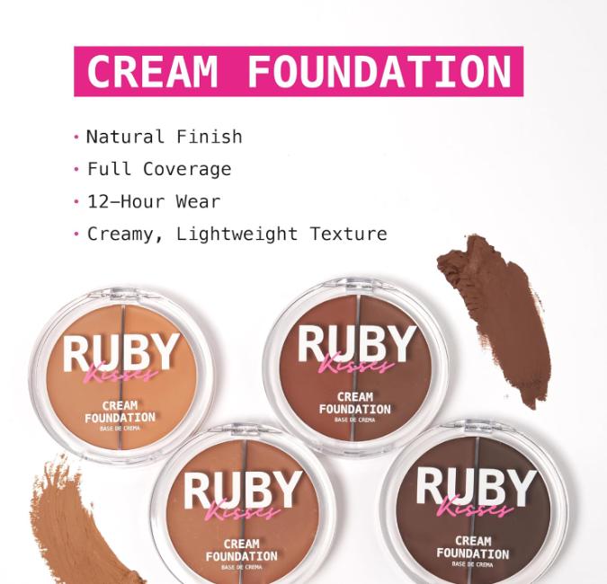 Ruby Kisses 3D Face Creator Cream Foundation & Concealer, 12 Hours Long Lasting, Medium to Full Coverage, Non-Greasy, Ideal for Makeup & Contour Palette (Level 15)