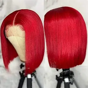 13X4 Glueless 613 Burgundy Red Short Bob Wig 99j Blue HD Lace Front Wig 100% Vietnamese Raw Human Hair Wigs On Sale Super Double Drawn Bone Silky Straight Lace Frontal Wig Silver Grey Ginger Orange Colored Bob Wig Real Virgin Human Hair Wear And Go