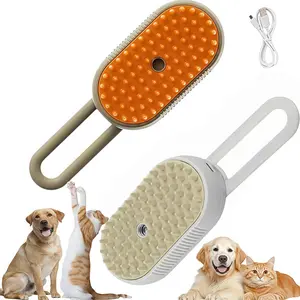 Steam Brush for Cats Dogs,Cat Steam Brushes for indoor Cats,3 in 1 Steam Cat Brush for Shedding,Silicone Pet Spray Hair Removal for Massage,Combing,Rechargeable Brushes for Grooming adjustable steamy cleaning hair remover tool clean brush comb