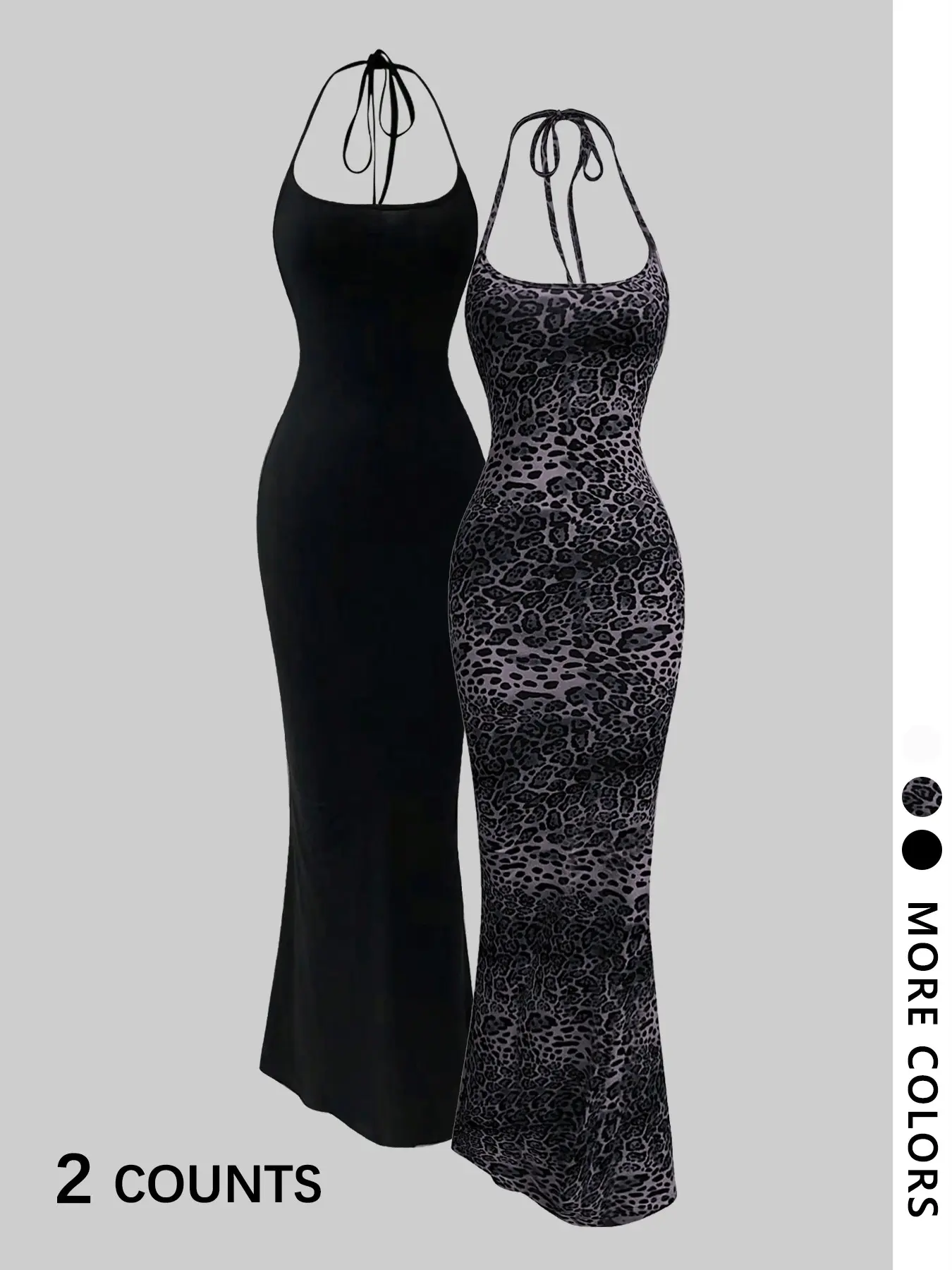 Women's Leopard Print Sleeveless Maxi Dresses, Fitted Casual Summer Long Dresses for Daily Wear & Travel