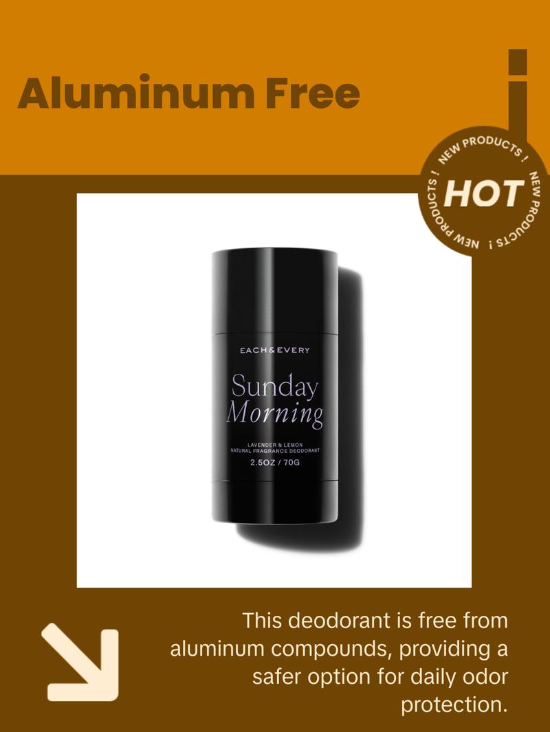 Each & Every Natural Fragrance Deodorant Sunday Morning - Lavender & Lemon 2.5oz