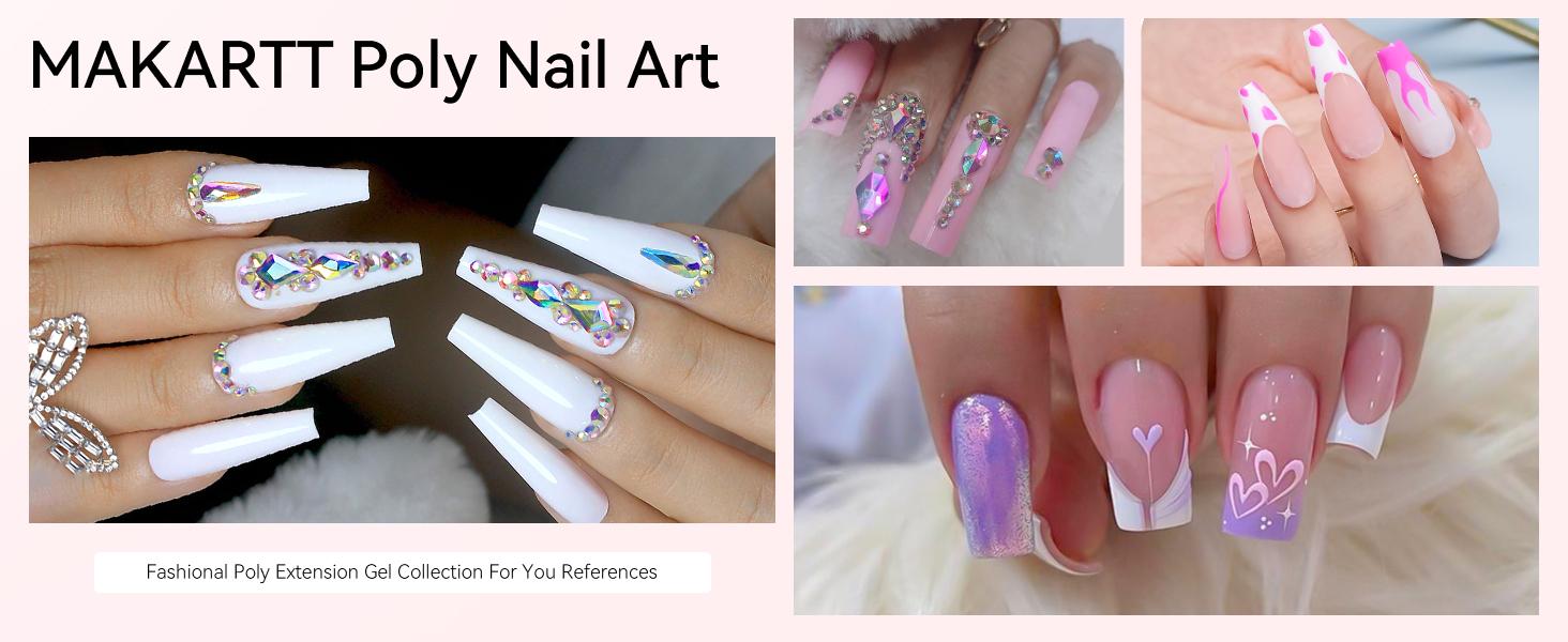 Makartt Luxury Poly Nail Gel Set - 15ML 6 Pcs Set with Long Lasting Natural-Looking Gel Builder for Nail Art, Salon, Manicure & DIY at Home - Uv