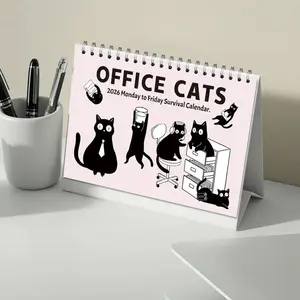 Office Cats 2026 Monday to FridayCalendar Cute Cat Design for Desk Organization