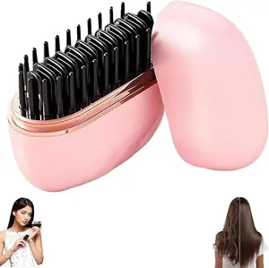 Mini Straightener, Rechargeable Portable Hair Straightener Brush, 3-Control & Fast Heating Technology, Anti Scald Shell, Lightweight and Portable for Home Travel Gift
