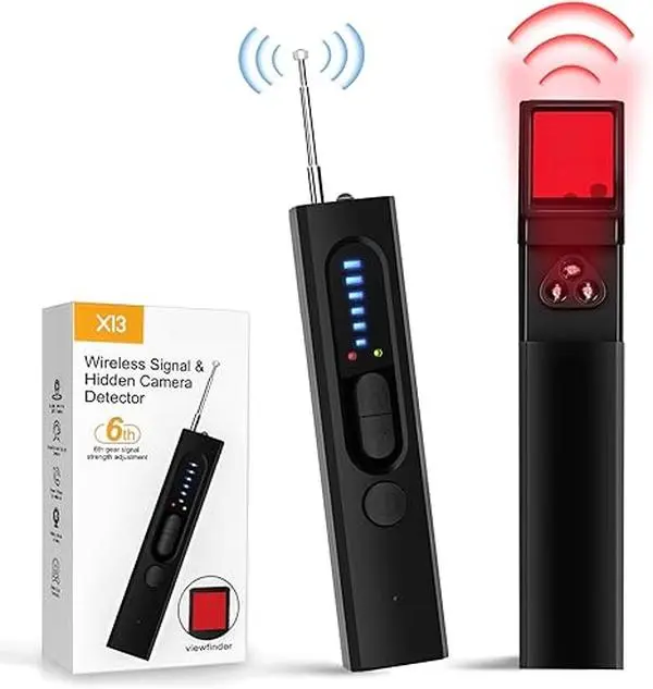 Adjustable Professional Rechargeable Wireless Hidden Camera Detector - Hardware Safety Tool for Hotel, Airbnb to Sweep Covert Cameras, GPS Trackers, Listening Devices (2026 Model)