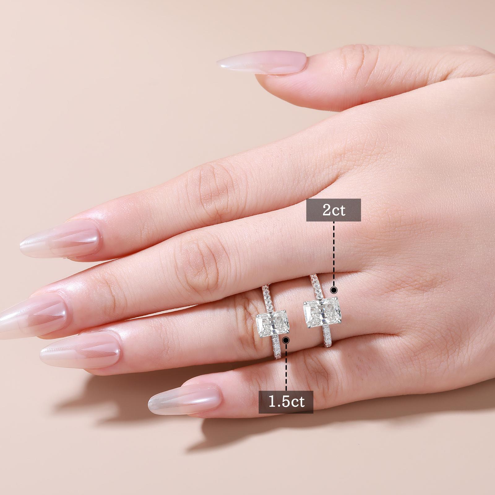 【#R433 1.5CT 2CT】UCCIYO 18k Gold-Plated Lab-Created Moissanite S925 Sterling Silver Moissanite Ring for Women Men Hip Hop Jewelry Gift Valentines Day gift