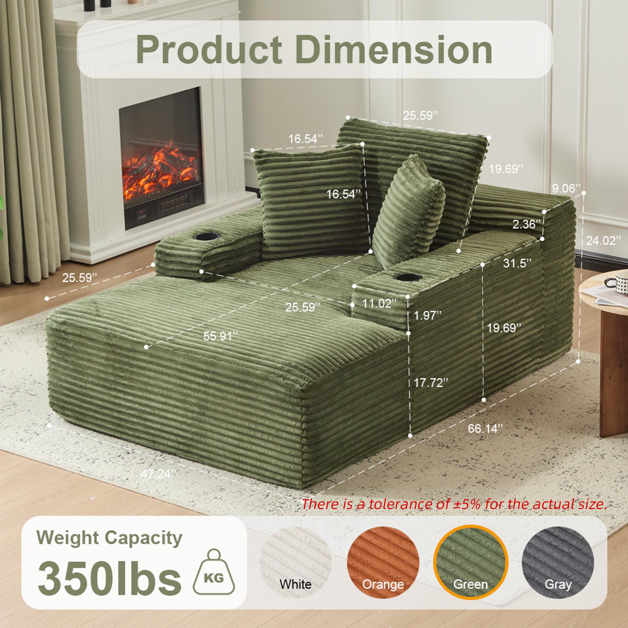 64" Oversized Boneless Cloud Couch Indoor, Plush Faux Fur Sleeper Sofa Couch Bed with 3 Pillows & Wide Armrest,Fluffy Comfy Cloud Sofa,Compression Foam Boneless Couch for Living Room,Bedroom, Reading chair, Sofa bed for single