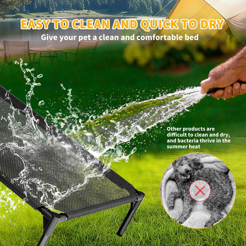 All-Season Elevated Military Dog Bed - Washable, Cooling & Warm, Portable Cot for Large Breeds (Golden Retriever), Cats and Small/Medium Dogs