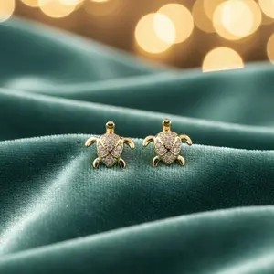 Elegant Gold-Tone Padlock Earrings with Cubic Zirconia Accents for Women's Fashion Jewelry