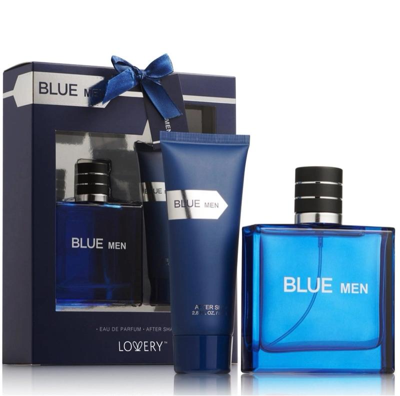 Blue Men Parfum Cologne 3.4oz 100ml Eau de Parfum with Aftershave Gift Set for Men Long Lasting Scent Citrus Woody Musk