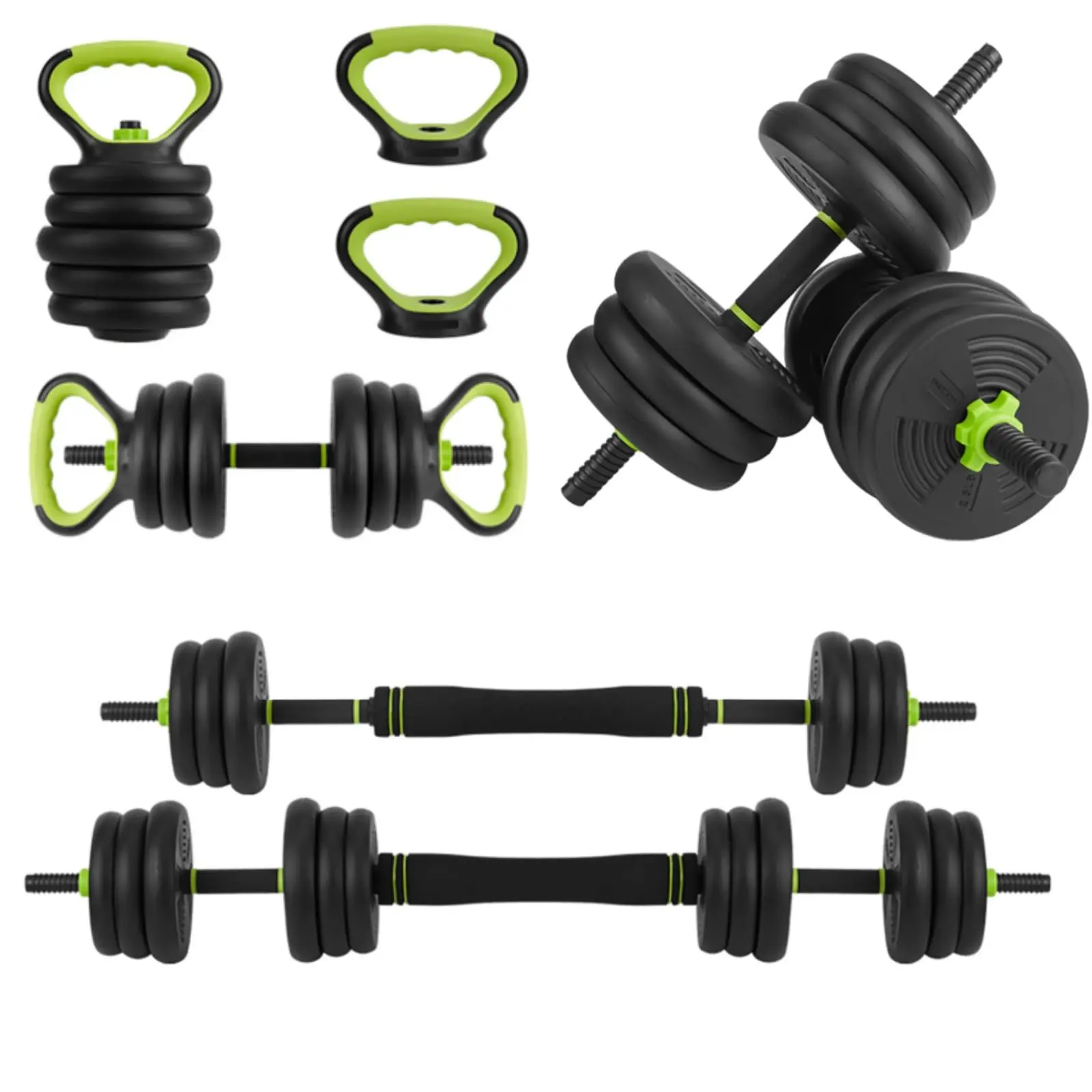 Gaomon 66Lbs 4-in-1 Adjustable Dumbbell Set - Muscle Exercise, Resistance Training Workout Equipment, Multi-Functional At Home Gym Gear Converts to Barbell, Kettlebell, Push-Up Stand, Heavy-Duty Free Weights, Non-Slip Grip, Space-Saving for Men & Women