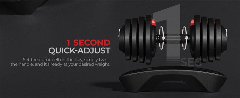 Yaheetech Adjustable Dumbbell Set 28LB/40LB with Anti-Slip Handle, Tray for Home Gym Training, Durable Steel Construction