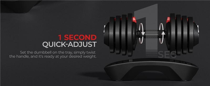 Yaheetech Adjustable Dumbbell Set 28LB/40LB with Anti-Slip Handle, Tray for Home Gym Training, Durable Steel Construction