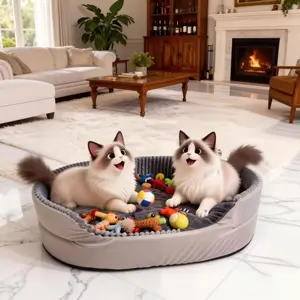 New Model 2026 Dog & Cat Bed Super Thick Warm Heavy-Duty Non-Slip Washable Pet Pad Soft Fluffy Foldable Portable Shaped Beds for Small Dogs