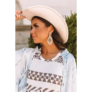 Tuscan Trail Beaded Earrings In White
