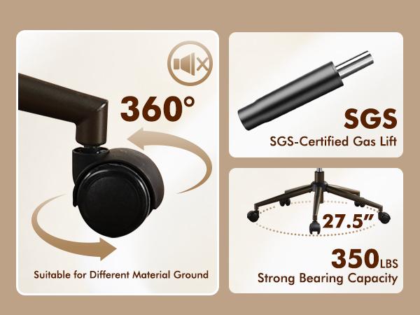 【Stock Up Sale】Ovios Oversized Home Office Chair, Extra-Wide Seat, Built for Big & Tall Comfort, Mid-Century Modern Faux Leather Chairs with Thickened Cushions, Comfy High Back Swivel Rolling Executive Computer Armchair