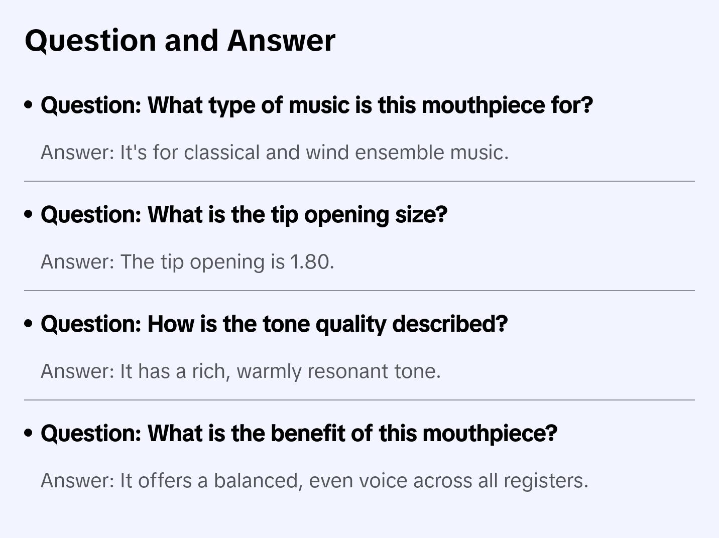 Yanagisawa Tenor Saxophone Classical Mouthpiece 180