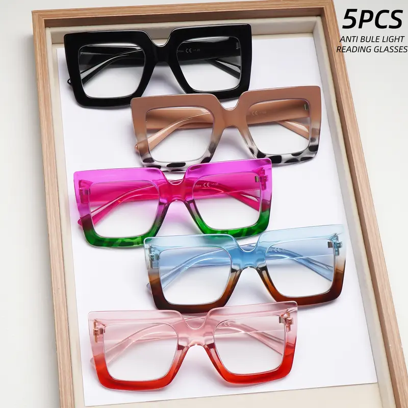 Oversized anti-reflective color block sunglassess Amazon.com: Goiteia 100% Orange Blue Light Blocking Glasses  main image 4