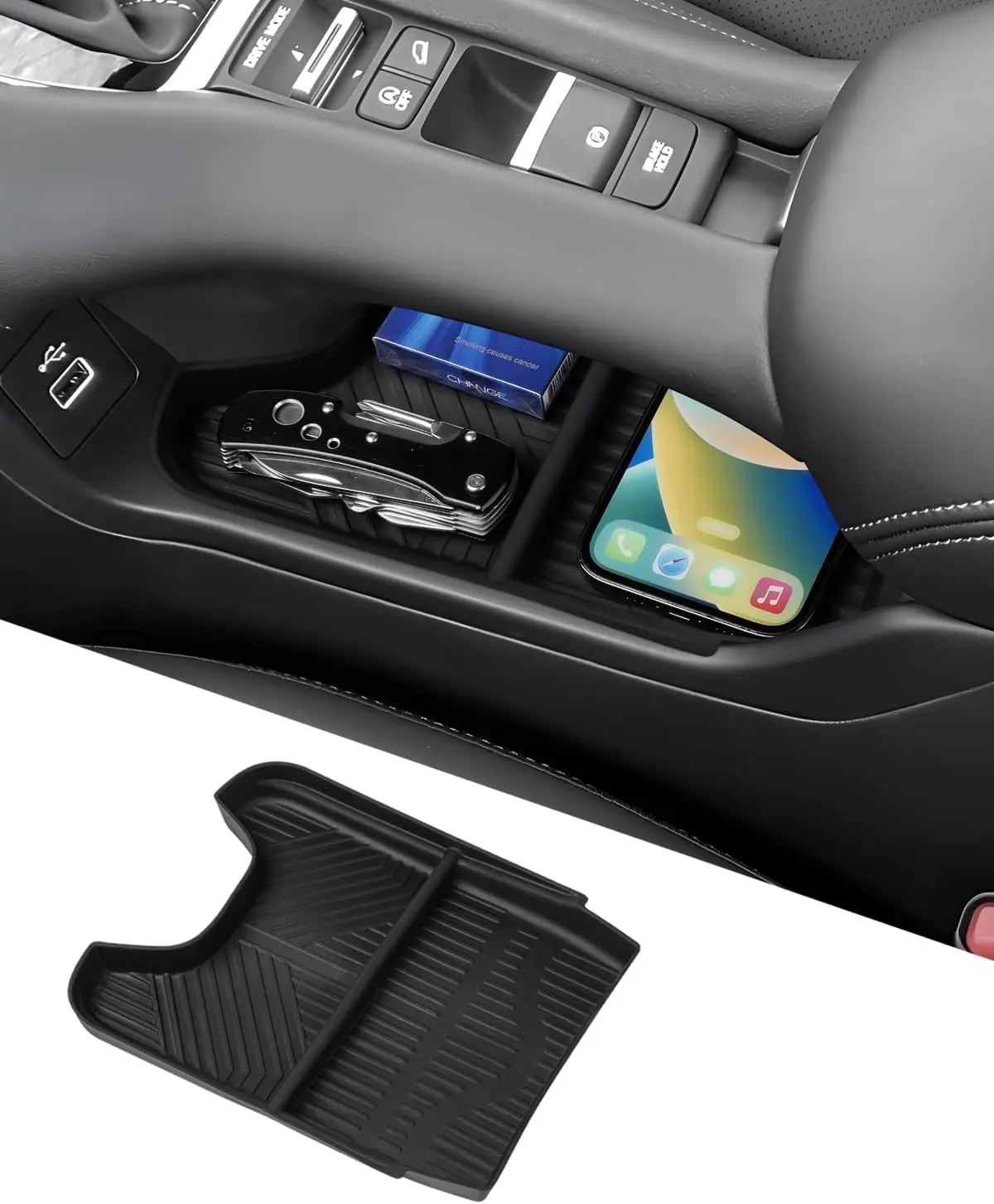 Center Console Bottom Organizer for 2023-2025 HR-V HRV Interior Accessories Lower Center Console Storage Insert Tray