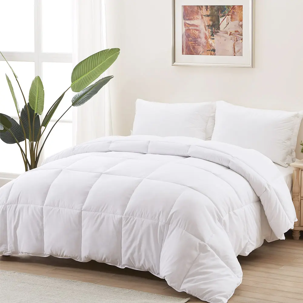ACCURATEX Duvet Insert Comforter - 400GSM Fluffy Down Alternative Fill Hotel Collection Heavyweight Comforter,Soft Warm Thick Duvet for Winter, 8 Corner Tabs - Machine Washable,White