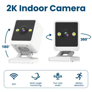 [flycloud Q26] Home Security Camera,Indoor Camera Flexible Base, Supports Color Night Vision & Siren, 2-Way Audio, Ideal for Pet/Family/Baby/Nanny Monitor 2.4GHz WiFi Camera, Sup Cloud Storage & Local SD Card Storage, Equipped with Magnetic Base