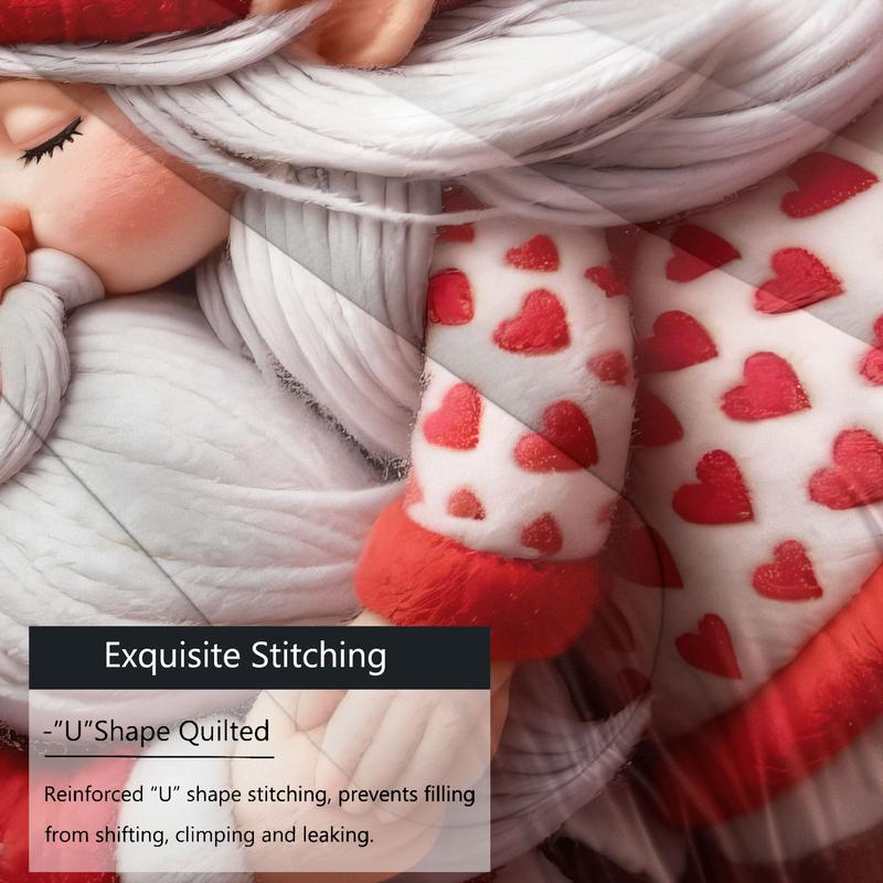 2/3 Pcs Couples Romantic Sweetheart Style Comforter Set, High Definition Unique Digitally Printed Bedding Set, Ideal for Couples Theme Room Decor, Soft and Comfortable for Year Round Use, Pillowcase No Filler