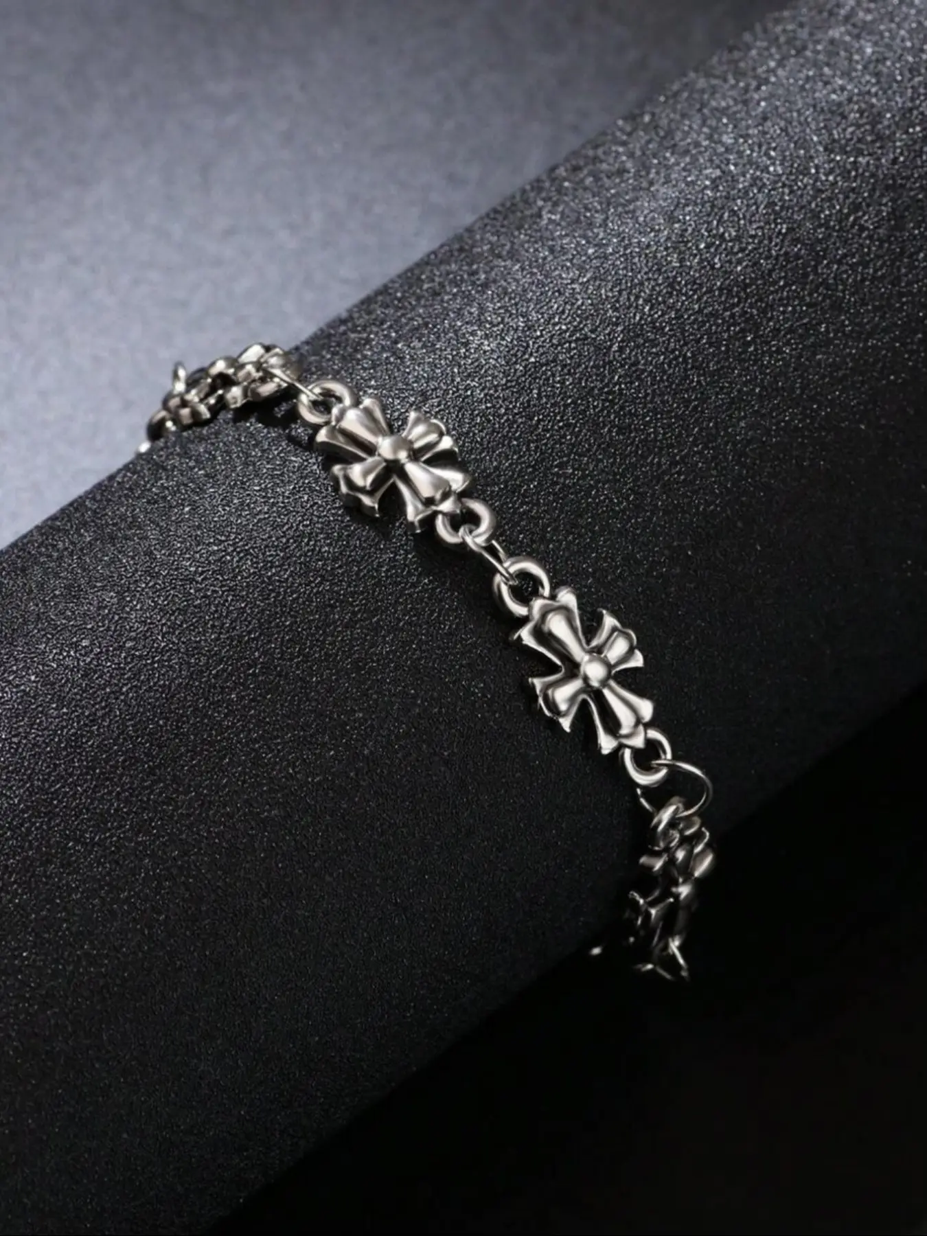 Punk Style Cross Retro Metal Chain Bracelet for Men, High-Quality Daily Wear, Perfect Birthday and Engagement Gift, All Seasons